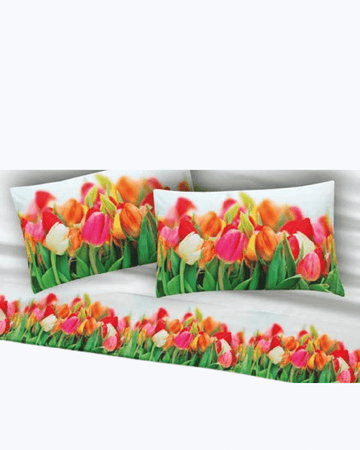 Set Lenzuola in Cotone con Tulipani - Completo Letto Elegante